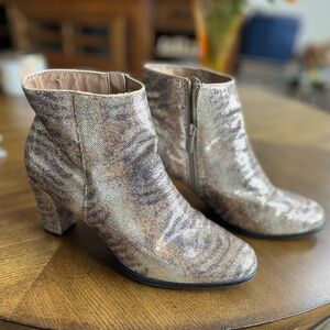 Impo Metallic Patterned Ankle Booties